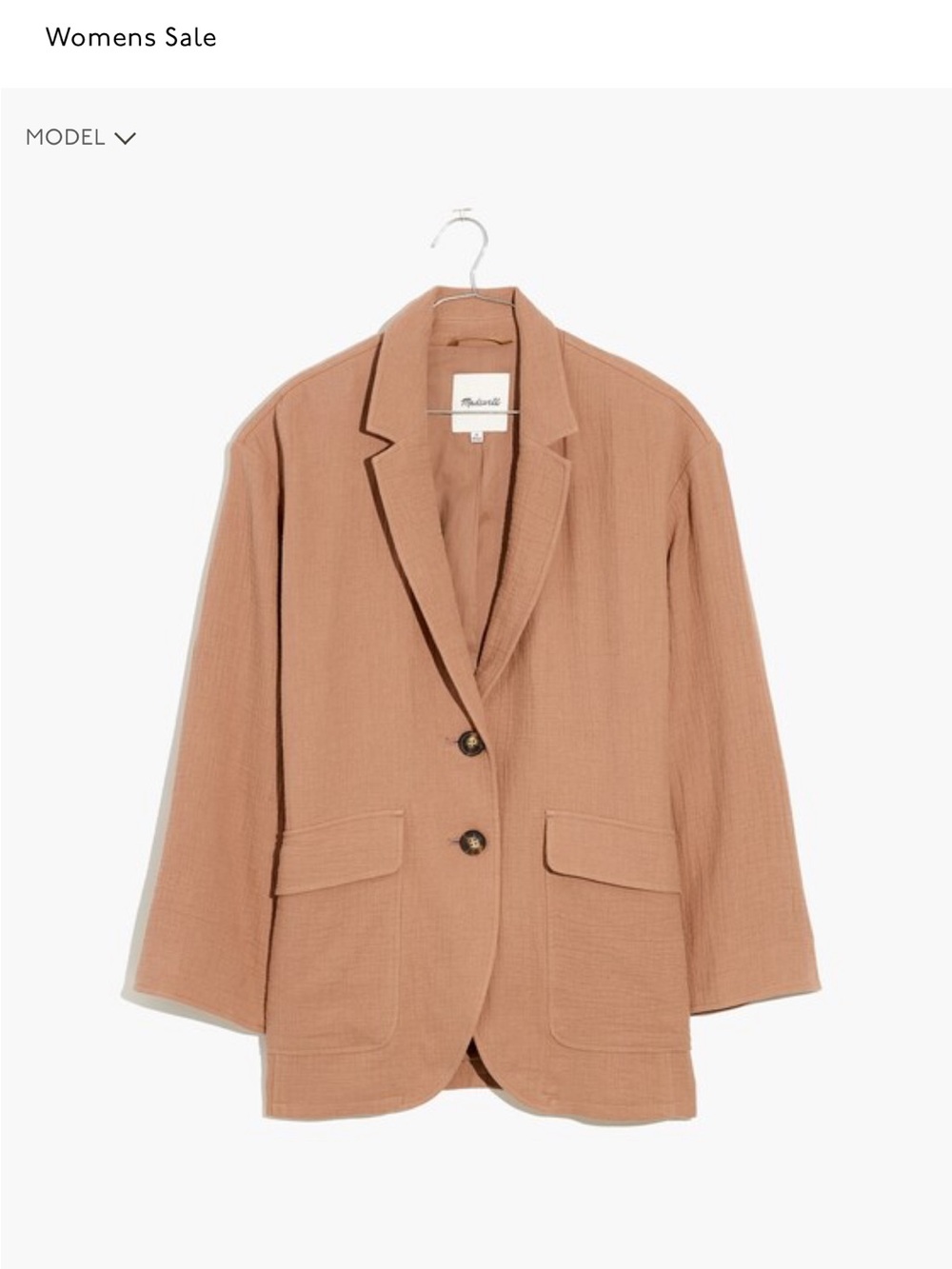 Relaxed Cotton-Linen Blazer Jacket - Camel  / Tan (madewell, back to school)